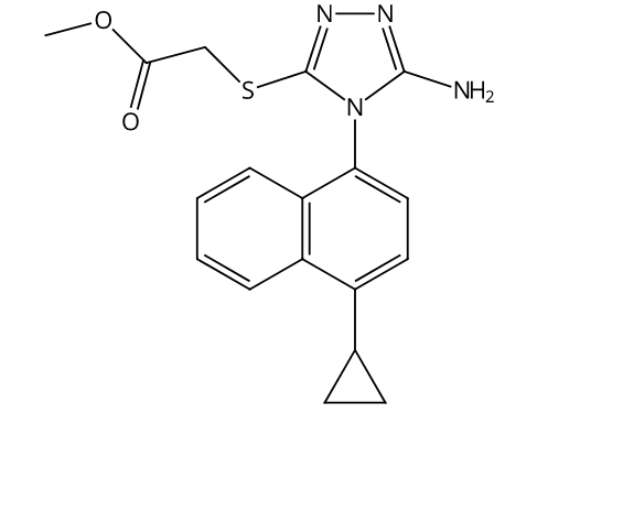Acetic acid, 2-[[5-amino-4-(4-cyclopropyl-1-naphthalenyl)-4H-1,2,4-triazol-3-yl]thio]-, methyl ester (ACI)